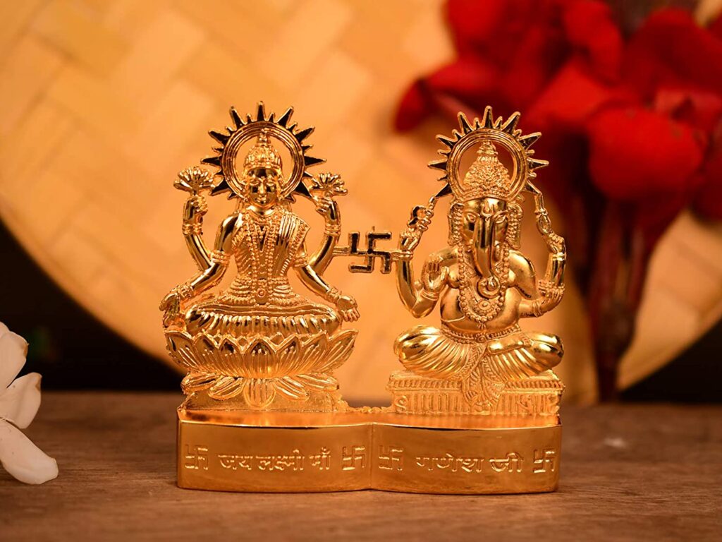 Collectible India Lakshmi Ganesha murti Idol Set for Puja Home Decoration